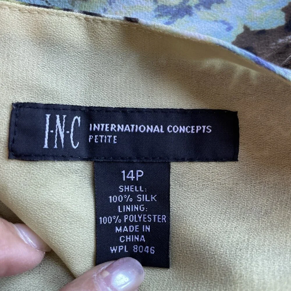 VTG Y2K INC International Concepts Babydoll Top 100% Silk Sz 14 Fairy Whimsical